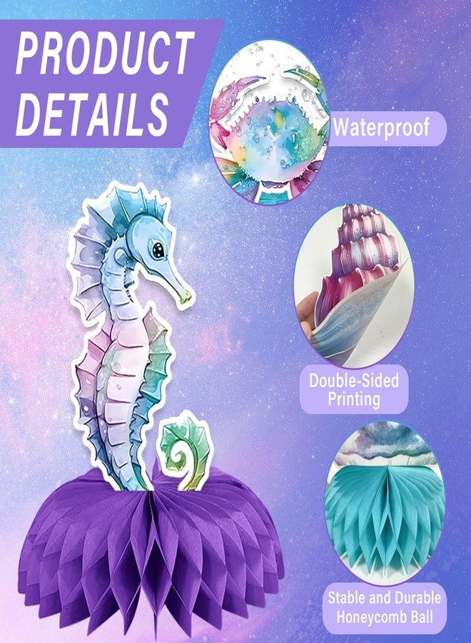 ITTEBISS 12PCS Mermaid Birthday Decorations Mermaid Birthday Honeycomb Centerpieces Mermaid Table Decorations for Under The Sea Party Decorations, Baby Shower, Ocean Theme Events, Kids Birthday Party Favors - Image 4